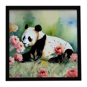 Panda Framed Metal Print Bathroom, Kitchen, Office, Home Decor Wall Art Ready to Hang, Square, 8X8