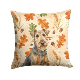 Grizzle Airedale Terrier Heirloom Fall Throw Pillow Decorative Indoor Outdoor Accent Cushion for Couch, Bed or Patio, 14Hx14W