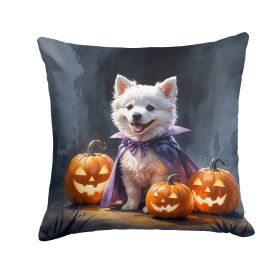 American Eskimo Puppy Halloween Throw Pillow Machine Washable, Indoor Outdoor Decorative Pillow for Couch, Bed or Patio, 18Hx18W
