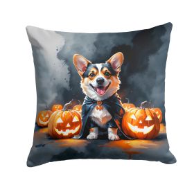 Corgi Puppy Halloween Throw Pillow Machine Washable, Indoor Outdoor Decorative Pillow for Couch, Bed or Patio, 18Hx18W