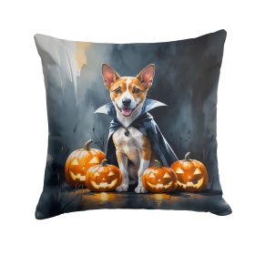 Basenji Puppy Halloween Throw Pillow Machine Washable, Indoor Outdoor Decorative Pillow for Couch, Bed or Patio, 18Hx18W